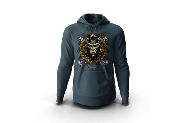 Abandoned Smile Gorilla Hoodie in air force blue: Unleash Your Wild Side