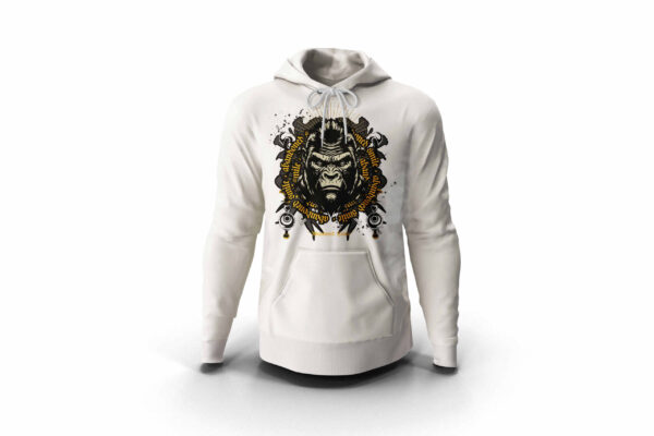 Abandoned Smile Gorilla Hoodie: Unleash Your Wild Side in white