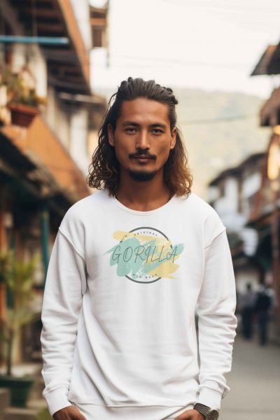 ai-created-mockup-of-a-long-haired-man-wearing-a-round-neck-sweatshirt-on-a-street-m37734